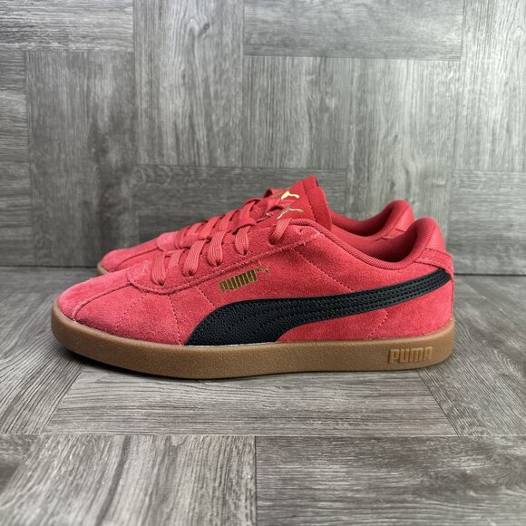 Puma Clubb II Era Women's size 6 Red Black Suede Casual Shoes 398886-17 - Picture 2 of 8